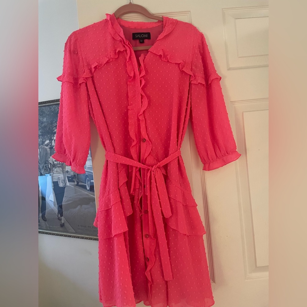 Solani Hot Pink Ruffle Dress - $395